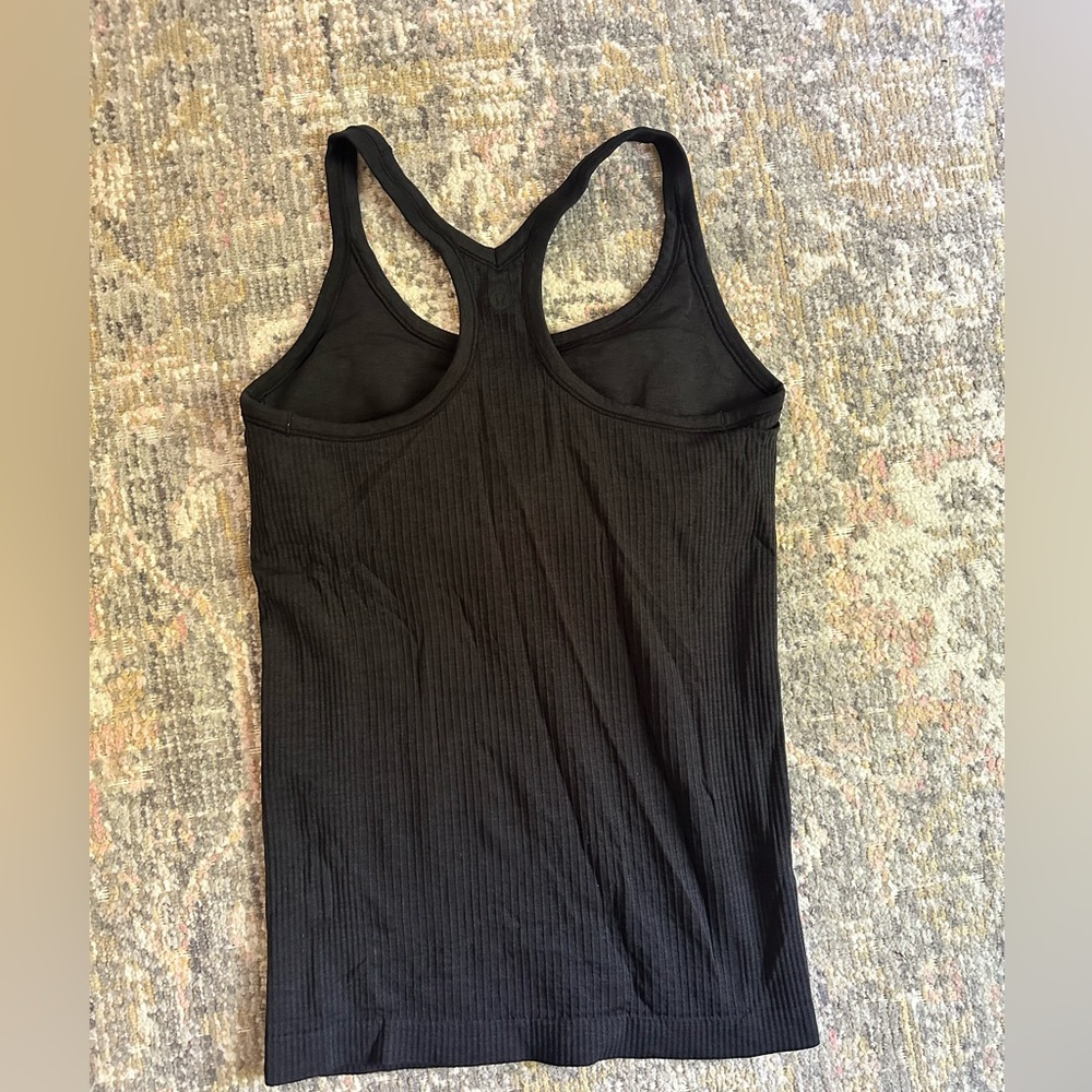 Lululemon Ebb to Street Racerback Tank Ribbed Black Size 6 Athleisure Gym Yoga - Picture 5 of 8